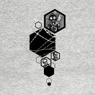 Punk Gasmask Hexagons T-Shirt